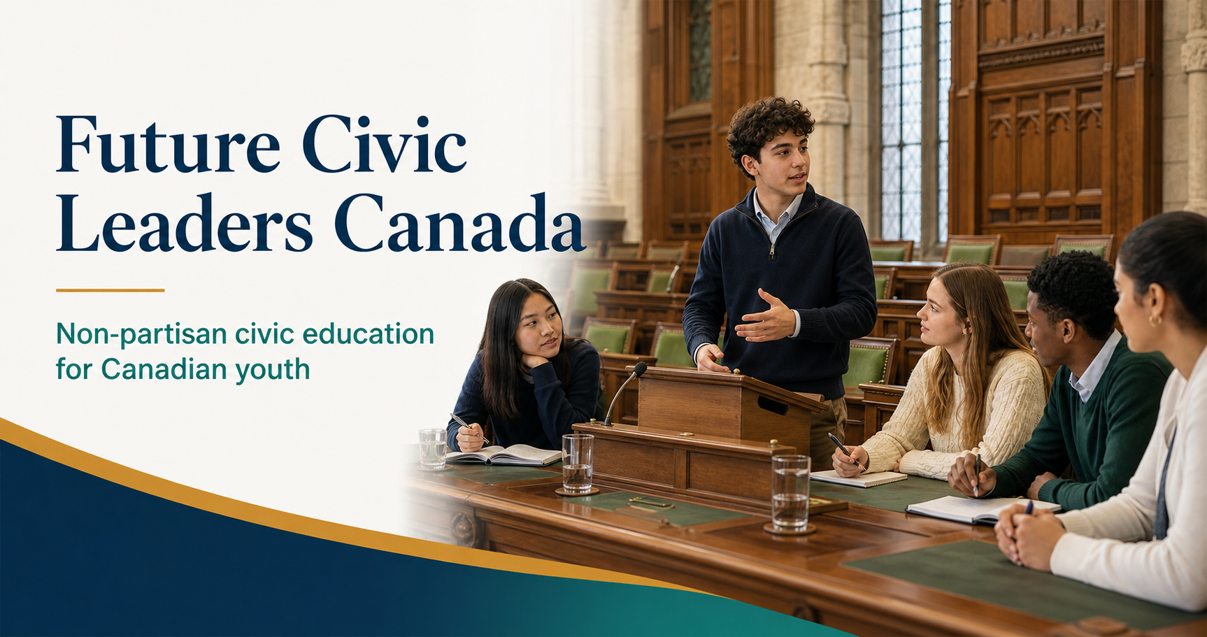 Canadian students taking part in a youth parliamentary debate